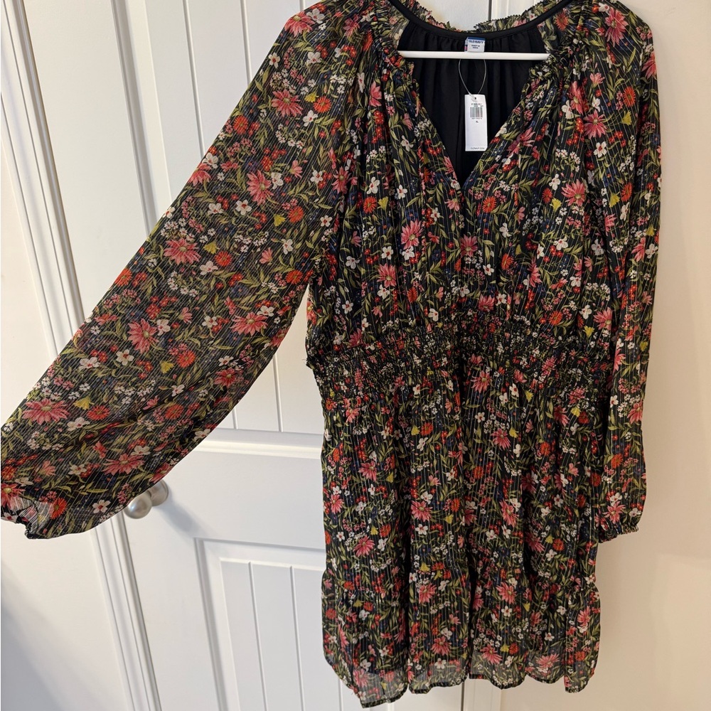 Old Navy Black Floral Dress